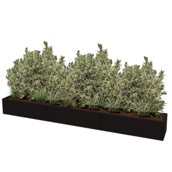 Jardinera XXL de acero - Rectángulo - 300 x 40 x 40 cm - Otro color RAL - Sin placa inferior