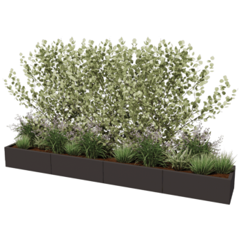 Jardinera XXL de acero - Rectángulo - 320 x 50 x 30 cm - RAL9010 mate (blanco) - Sin placa inferior
