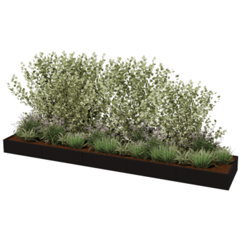 Jardinera XXL de acero - Rectángulo - 500 x 100 x 100 cm - Otro color RAL - Con placa inferior
