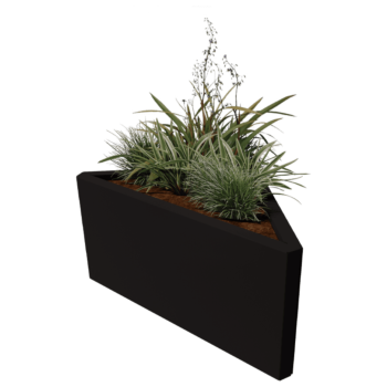 Jardinera de acero - Triángulo isósceles - 83,9 x 46,4 x 60 cm - RAL9010 mate (blanco) - Sin placa inferior
