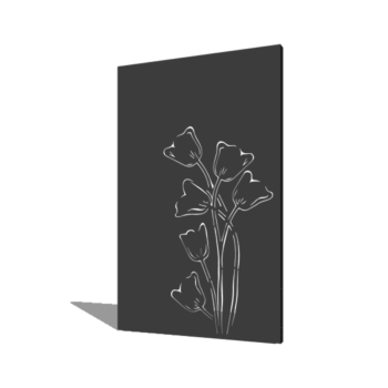 Panel de acero con tratamiento electrostático tulipán a-simétrico 120 x 6 x 190 cm