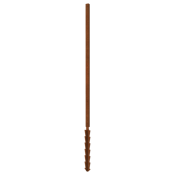 Poste recto de acero corten con estaca de tierra 190 x 6 x 3 cm