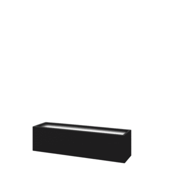 Jardinera de acero - Rectángulo - 120 x 30 x 30 cm - RAL9005 mate (negro) - Con placa inferior Jardinera de acero - Rectángulo - 120 x 30 x 30 cm - RAL9005 mate (negro) - Con placa inferior