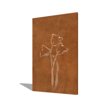 Panel de acero corten tulipán simétrico 120 x 6 x 190 cm