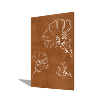 Panel de acero corten amapola 120 x 6 x 190 cm