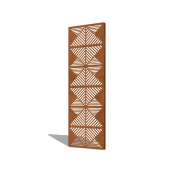 panel de acero corten líneas composición 2 60 x 6 x 190 cm