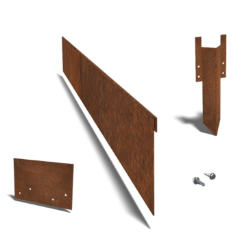 Bordura de acero corten de borde doblado 13 cm juego completo de 15 metros