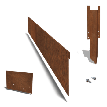 Bordura de acero corten de borde doblado 23 cm juego completo de 24metros