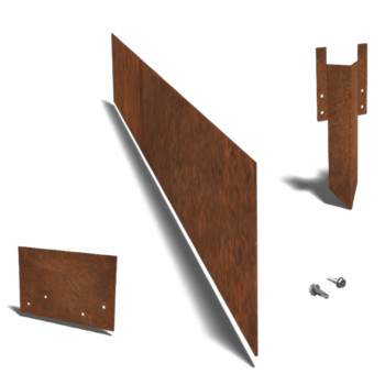 Bordura de acero corten recta 15 cm juego completo de 15metros