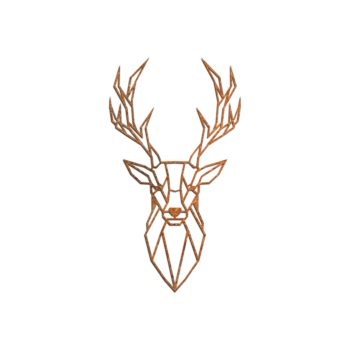 Decoración de pared de acero corten - Ciervo 1.0 Small - 60 x 33,5 cm