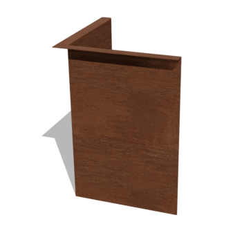 Bordura de acero corten con borde en ángulo recto 45 cm al ángulo interior