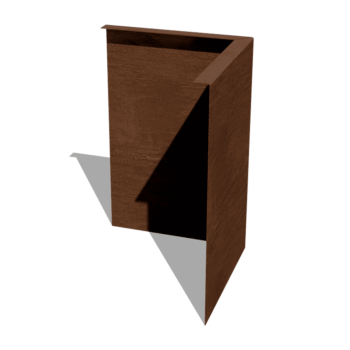 Bordura de acero corten con borde en ángulo recto 45 cm al ángulo exterior