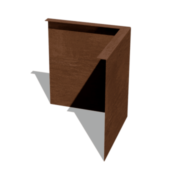 Bordura de acero corten con borde en ángulo recto 34 cm al ángulo exterior