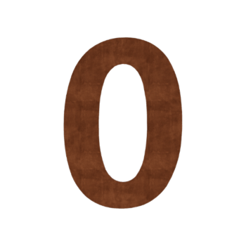 Número de casa de acero corten 0 - 55,4 x 80 cm