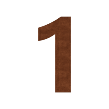 Número de vivienda de acero corten 1 - 15 cm