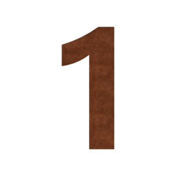 Número de vivienda de acero corten 1 - 30 cm