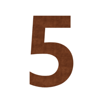 Número de casa de acero corten 5 - 9,2 x 15 cm