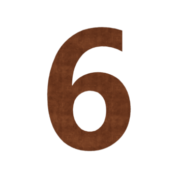 Número de casa de acero corten 6 - 20,1 x 30 cm