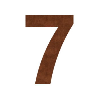 Número de casa de acero corten 7 - 20,9 x 30 cm