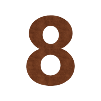 Número de casa de acero corten 8 - 20,7 x 30 cm