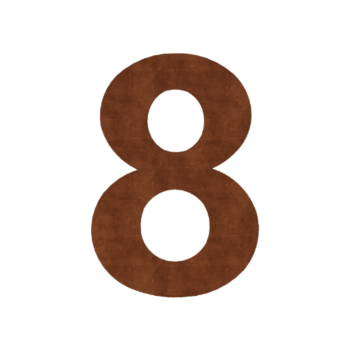 Número de vivienda de acero corten 8 - 50 cm