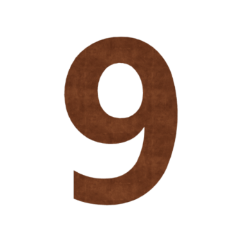 Número de casa de acero corten 9 - 20,2 x 30 cm