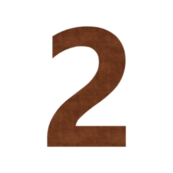 Número de casa de acero corten 2 - 9,8 x 15 cm - Autoadhesivo