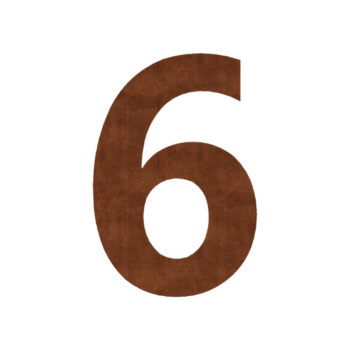 Número de casa de acero corten 6 - 10,1 x 15 cm - Autoadhesivo