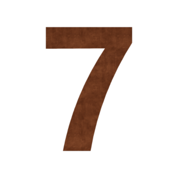 Número de casa de acero corten 7 - 10,5 x 15 cm - Autoadhesivo