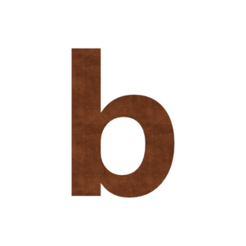Número de casa de acero corten B - 9,9 x 15 cm - Autoadhesivo