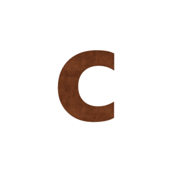 Número de casa de acero corten C - 7,8 x 10 cm - Autoadhesivo