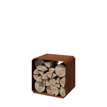 Leñero de acero corten - Colorado 1 pieza - 40 x 40 x 40 cm