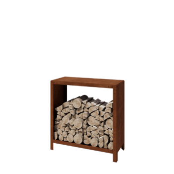Leñero de acero corten Indiana 100 x 100 x 40 cm