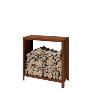 Leñero de acero corten - Indiana - 100 x 40 x 100 cm