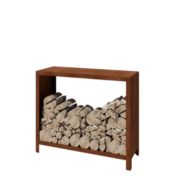 Leñero de acero corten - Indiana - 120 x 40 x 100 cm