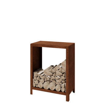 Leñero de acero corten - Indiana - 80 x 40 x 100 cm