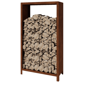 Leñero de acero corten - Indiana - 100 x 40 x 180 cm