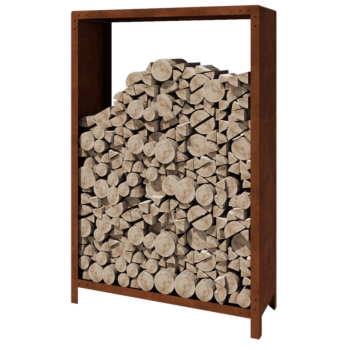 Leñero de acero corten - Indiana - 120 x 40 x 180 cm