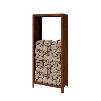Leñero de acero corten Indiana 180 x 80 x 40 cm