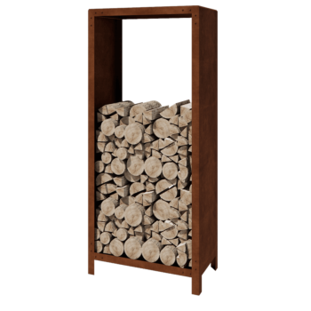 Leñero de acero corten - Indiana - 80 x 40 x 180 cm