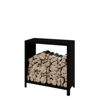 Leñero de acero - Indiana - 100 x 40 x 100 cm - RAL9005 mate (negro)