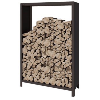 Leñero de acero - Indiana - 120 x 40 x 180 cm - RAL7016 mate (gris antracita)