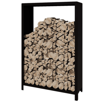 Leñero de acero - Indiana - 120 x 40 x 180 cm - RAL9005 mate (negro)
