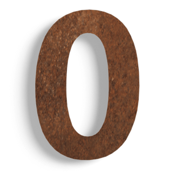 Número de vivienda de acero corten 0 - 15 cm