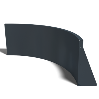 Muro de contención de acero - Curva interior - 100 x 100 x 50 cm - RAL9005 mate (negro)