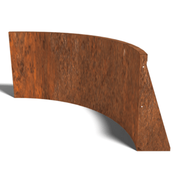 Muro de contención de acero corten curva interior 100 x 100 cm (altura 60 cm)