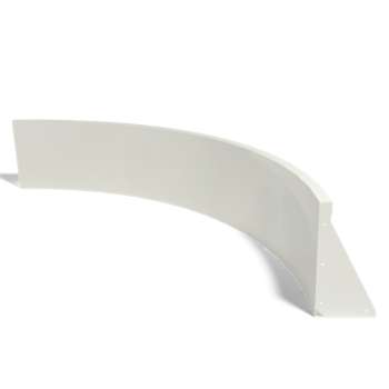 Muro de contención de acero - Curva interior - 150 x 150 x 40 cm - RAL9005 mate (negro)