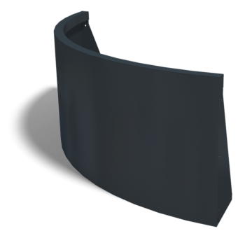 Muro de contención de acero - Curva exterior - 100 x 100 x 50 cm - Otro color RAL