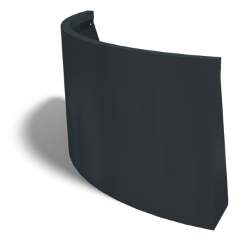 Muro de contención de acero - Curva exterior - 100 x 100 x 60 cm - RAL9005 mate (negro)