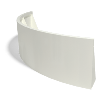 Muro de contención de acero - Curva exterior - 150 x 150 x 50 cm - RAL9010 mate (blanco)